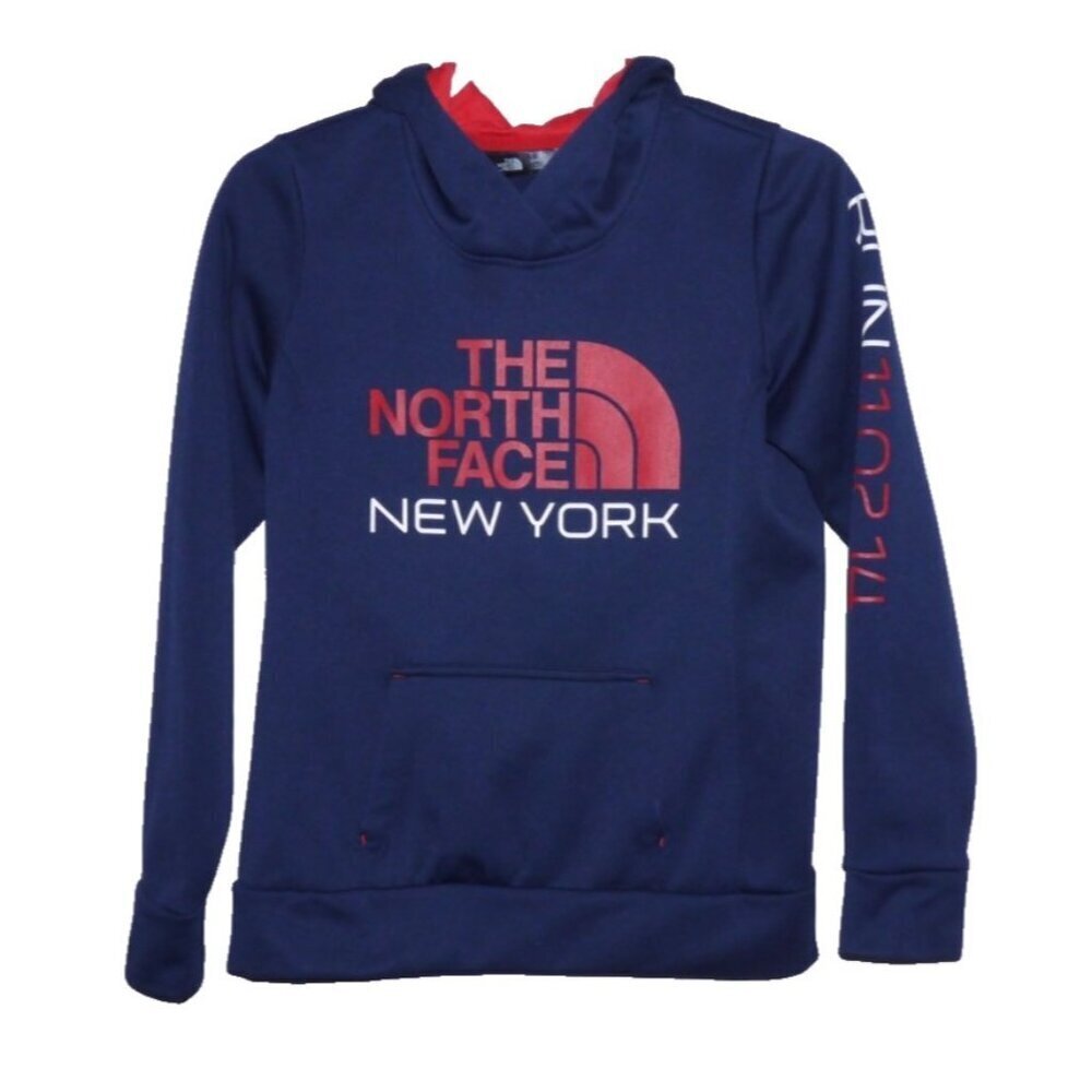 THE NORTH FACE New York blue & red 100% polyester hoodie sweatshirt Women's S